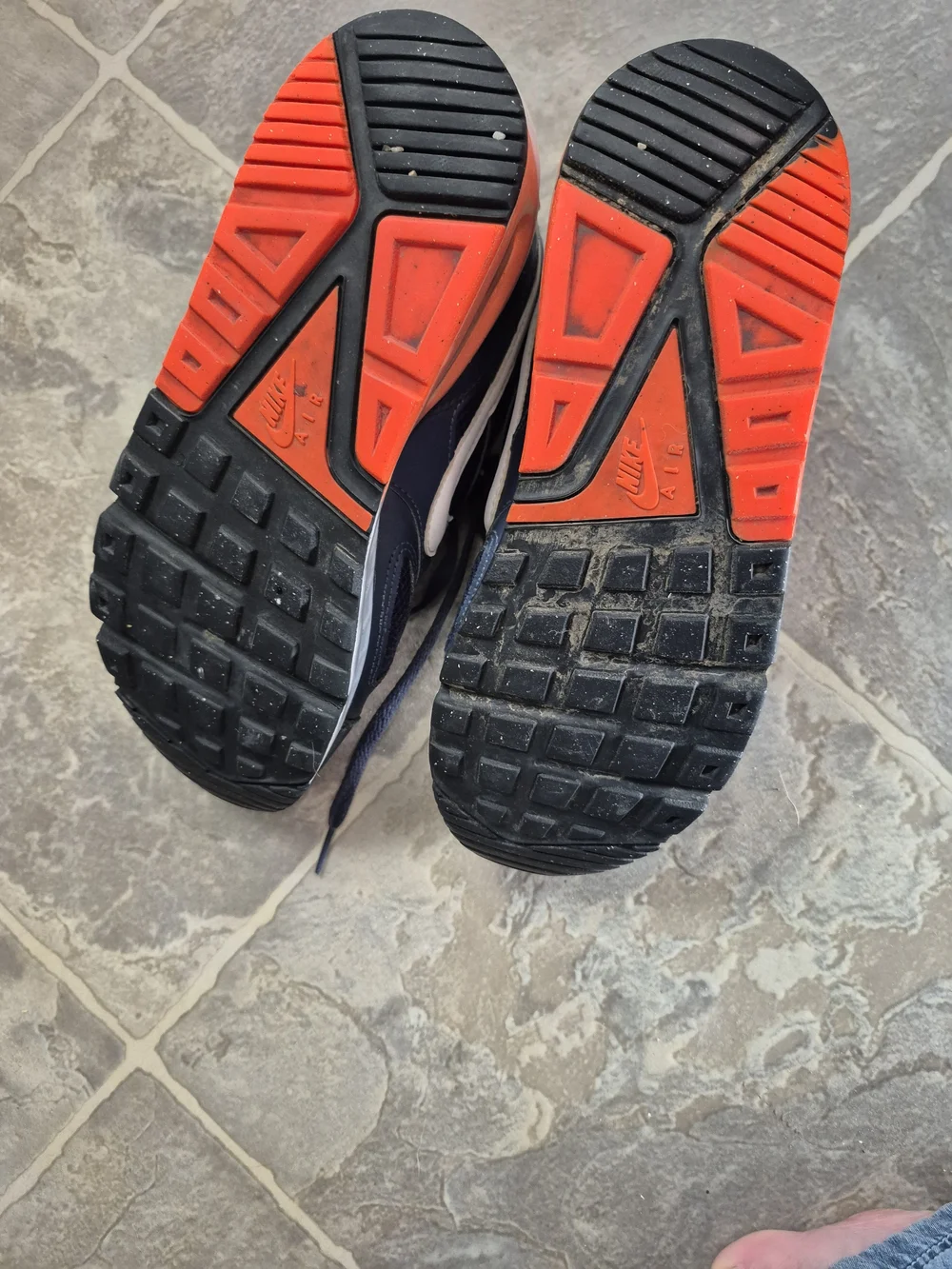 Nike Women's Navy and Orange Air Athletic Shoes - Picture 3 of 4